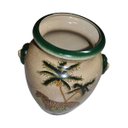 Ver imagem 5 de Vaso Decorativo Cerâmica Craquelada Pintado À Mão Zebra Coqueiros Leões 29cm Columbus Gold