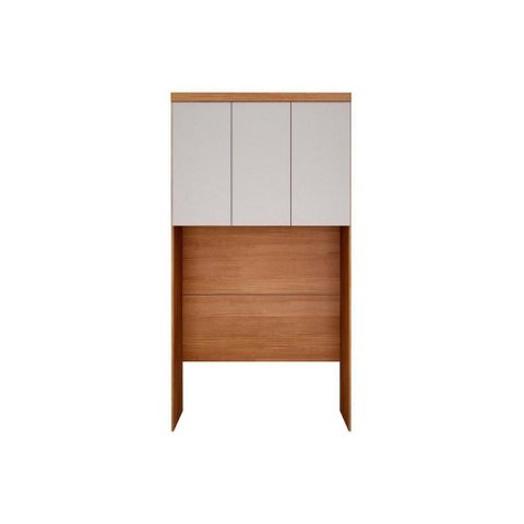 Módulo de Quarto Solteiro Armário Ponte Aéreo Rizon/Linea c/ 3 Portas Cumaru/Fendi 25 - Novo