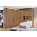 Ver imagem 5 de Módulo de Quarto Solteiro Armário Ponte Aéreo Rizon/Linea c/ 3 Portas Cumaru/Fendi 25 - Novo