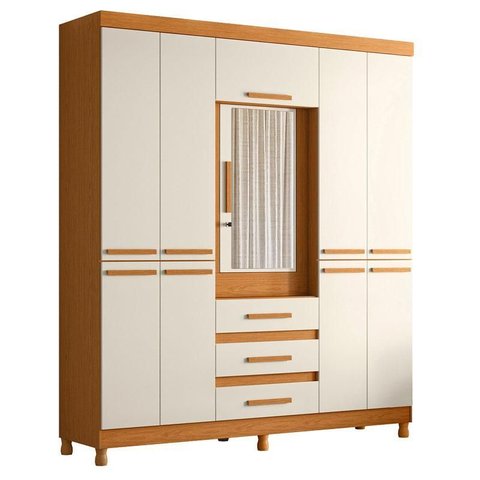 Guarda Roupa Casal New Fusion Casal 10 Portas Cinamomo Off White - Móveis Albatroz