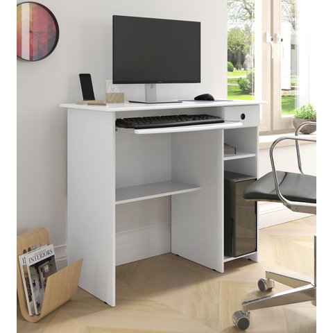 Mesa para Computador Dubai 1 Gaveta 1 Nicho Cor Branco - Comprar Móveis em Casa