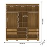 Guarda Roupa Casal 6p 4g Nor 203 Cm 10109 Nature Vlr - 3