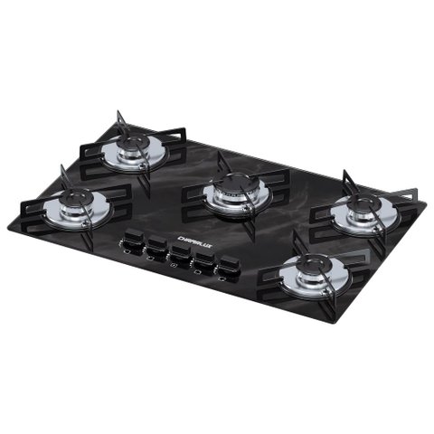 Cooktop 5 Bocas Bivolt Marmore Preto | Chamalux