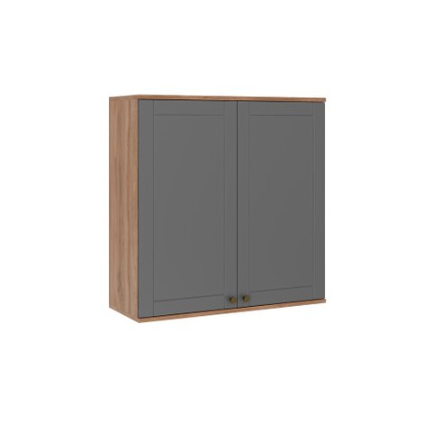 Armário Aéreo Milla 2 Portas de Nog/cinza 80 Cm Carraro