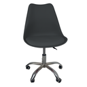 Ver imagem 7 de Cadeira Office Base Cromada com Rodizio Giratória Saarinen - Preto - 1