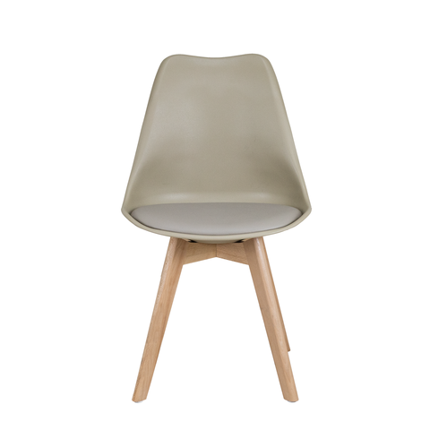 Kit 4 Cadeiras Saarinen Wood Fendi para Sala de Jantar e Cozinha