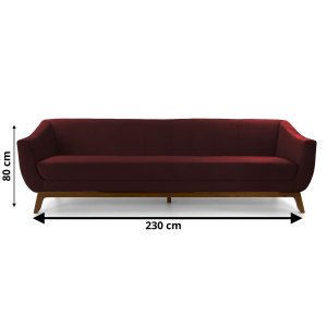 Sofá 3 Lugares Athenas, Bordo Base Madeira Harmônica Moveis