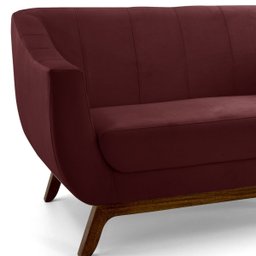 Sofá 3 Lugares Milano Bordo Base Madeira - Larbelle Móveis - 4