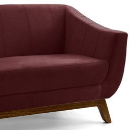 Sofá 3 Lugares Milano Bordo Base Madeira - Larbelle Móveis - 3