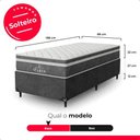Ver imagem 4 de Cama Box Solteiro Cinza + Colchão Paris Molas Cinza Suede Cinza/cinza