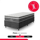 Ver imagem 5 de Cama Box Solteiro Cinza + Colchão Paris Molas Cinza Suede Cinza/cinza