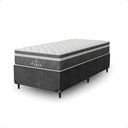 Ver imagem 7 de Cama Box Solteiro Cinza + Colchão Paris Molas Cinza Suede Cinza/cinza