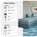 Ver imagem 3 de Cama Box Solteiro Cinza + Colchão Paris Molas Cinza Suede Cinza/cinza