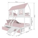 Ver imagem 3 de Beliche Casal/ Solteiro Casinha Encantada com 02 Gavetas Kit Escada/ Escorregador Madeira Maciça