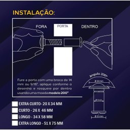 Visor Olho Mágico Timmer Extra Curto Ni Niquelado 200º - 2