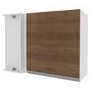 Ver imagem 1 de Armário Aéreo de Canto Madesa Acordes 100% MDF 1 Porta Branco/Rustic Cor:Branco/Rustic