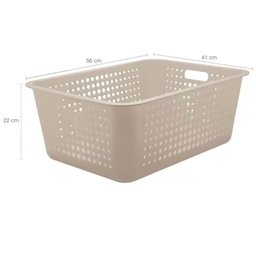 Kit 02 Caixas Organizadoras 40 Litros Cestos Organizadores em Plástico ou Bege - 3