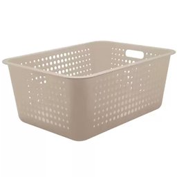 Kit 02 Caixas Organizadoras 40 Litros Cestos Organizadores em Plástico ou Bege - 2