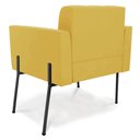 Ver imagem 6 de Poltrona Sala Decorativa Kit 2 Elisa Pé Aço Lateral Preto Veludo Mostarda D03 - D’Rossi