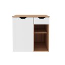 Ver imagem 1 de Balcão Gabinete para Banheiro Suspenso 60cm com 1 Gaveta e 1 Porta Bn3605 Amêndoa Branco sem Cuba