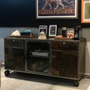 Ver imagem 1 de Balcão Buffet Bronx Glass - Estilo Industrial em Ferro Seu Bento Mobilia