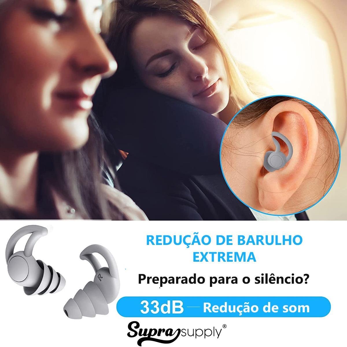 Tampão de Ouvido Protetor Abafador Auditivo Auricular Dormir - 2