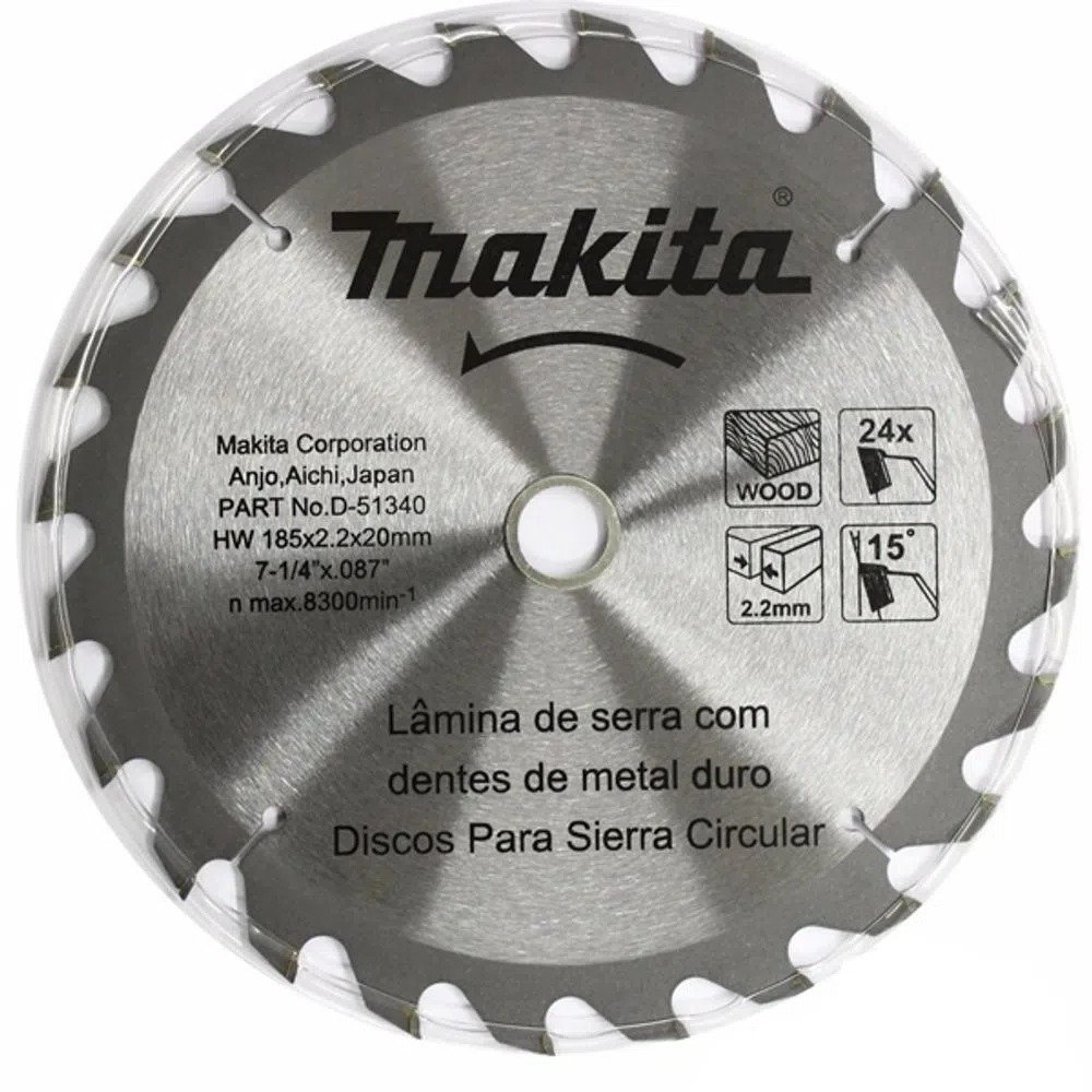 Disco de Corte para Serra Makita D-53140 24 Dentes 185x20mm - 2