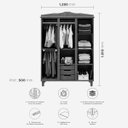 Ver imagem 4 de Guarda-roupa 3 Portas 3 Gavetas Freijó Brasil Madeira Pinus - Cavazotto