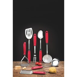 Amassador de Batatas e Feijão Tramontina Utilitá em Aço Inox com Cabo de Polipropileno Vermelho - 3