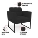 Ver imagem 5 de Kit 1 Sofá Namoradeira e 1 Poltrona Elisa Veludo Base Metálica Industrial Preto - D'Rossi Cor