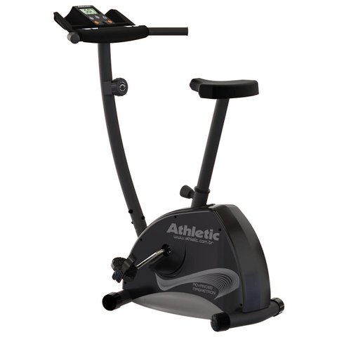 Bicicleta Vertical Athletic Advanced Magnetron 8 Níveis Magnéticos Suporta 140kg Monitor 16 Funções