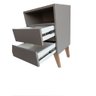 1 Mesa de Cabeceira 2 Gav e Nicho 100% Mdf Montado Gianduia Trama C/ Pés 60cm - 2