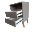 Ver imagem 2 de 1 Mesa de Cabeceira 2 Gav e Nicho 100% Mdf Montado Gianduia Trama C/ Pés 60cm