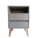 Ver imagem 1 de 1 Mesa de Cabeceira 2 Gav e Nicho 100% Mdf Montado Gianduia Trama C/ Pés 60cm