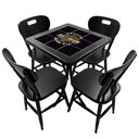 Ver imagem 1 de Conjunto Mesa Madeira Azulejo 60x60cm - Bistrô Fixa 78cm + 4 Cadeiras 43 - Preta - Harley Davidson Genuine