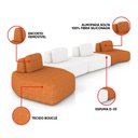 Ver imagem 3 de Sofá 4 Lugares Orgânico com Chaise e 3 Módulos Berlim bouclê Caramelo/off White K01 - D’Rossi