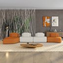 Ver imagem 1 de Sofá 4 Lugares Orgânico com Chaise e 3 Módulos Berlim bouclê Caramelo/off White K01 - D’Rossi
