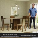 Ver imagem 3 de Conjunto Sala de Jantar Mesa Tampo de Madeira 4 Cadeiras Crema/rustic/bege Elisa Madesa