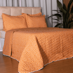 Cobre Leito King Classic Estampado 160 Fios 3 Peças - Poa Terracota - 2