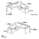 Ver imagem 2 de Mesa P/ Escritório em L 1,90m Web40 C/ Armário Branco/branco