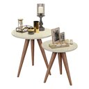 Ver imagem 2 de Mesa Lateral Decorativa Redonda Pés Palito - Off White