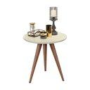 Ver imagem 4 de Mesa Lateral Decorativa Redonda Pés Palito - Off White