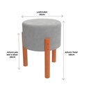 Ver imagem 3 de Banqueta Estofada Estrutura Reforçada Banquinho de Loja Puff:Cinza