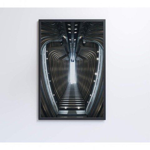 Quadro Arquitetura Oval 80x120 Cm Vidro Impresso