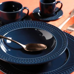 CONJUNTO C/ 6 PRATOS FUNDO ROMA DEEP BLUE Ø 22cm - 2