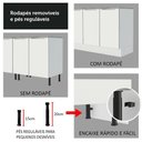 Ver imagem 3 de Balcão 80Cm 2PTSBranco/Branco Veludo Lux Madesa Branco