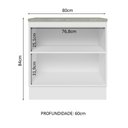 Ver mais imagens de Balcão 80Cm 2PTSBranco/Branco Veludo Lux Madesa Branco