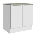 Ver imagem 1 de Balcão 80Cm 2PTSBranco/Branco Veludo Lux Madesa Branco