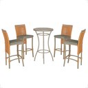 Ver imagem 1 de Mesa Bistrô e 4 Banquetas Roma Fendi Corda Náutica Estofado 8 Trama Original