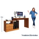 Ver imagem 6 de Mesa para Computador Flex em Linear com Corrediças Telescópicas e Puxadores ABS Jequitiba